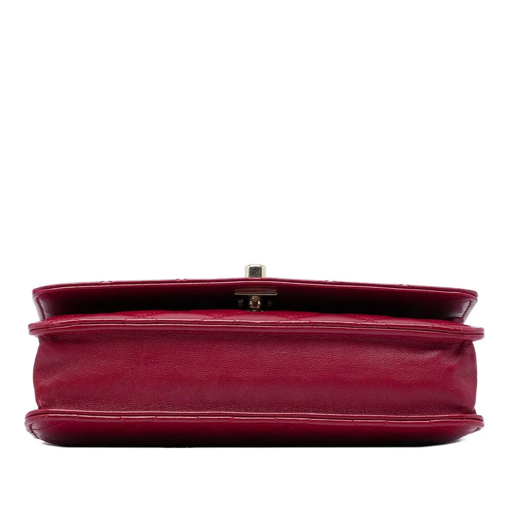 Chanel Quilted Lambskin Trendy CC Wallet On Chain Red Leather Very good - Inside View