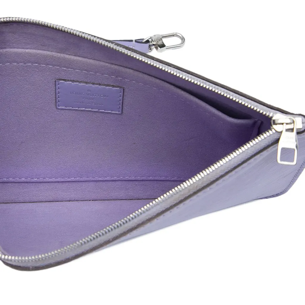 Louis Vuitton Epi Neverfull Pouch Purple Leather Very good - Model View