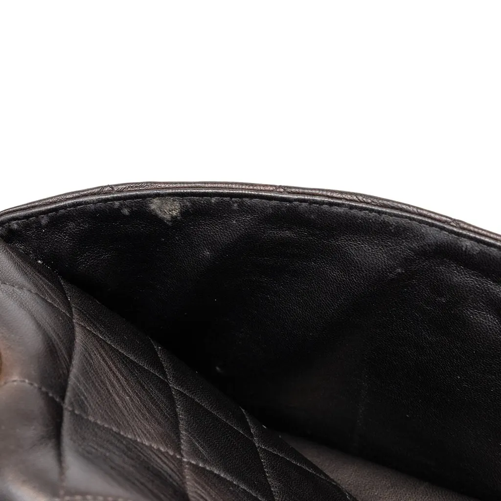 Chanel XL CC Quilted Lambskin Square Single Flap Black Leather Good - Box View