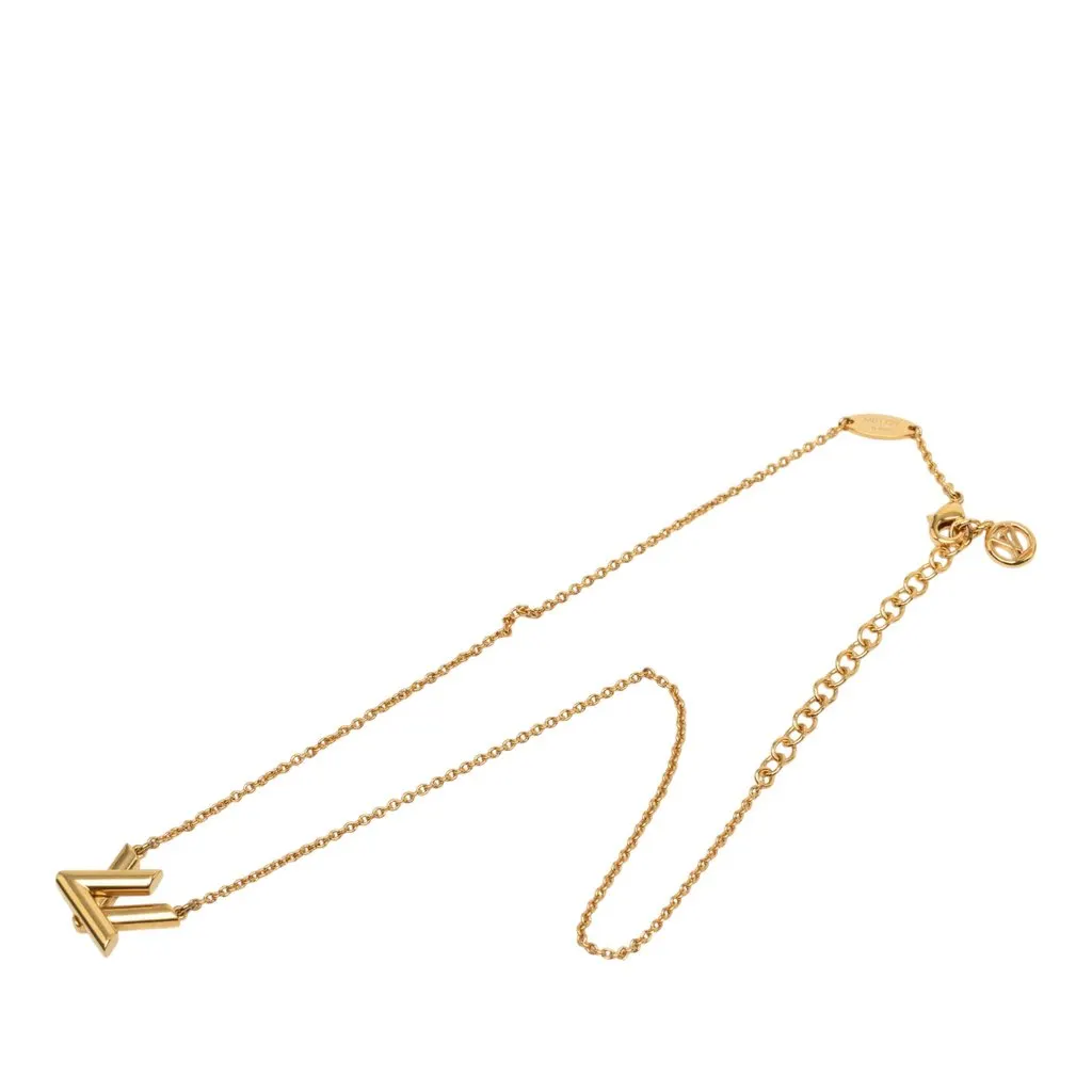 Louis Vuitton Gold Plated GO 14 Necklace Gold Metal Very good - Front View