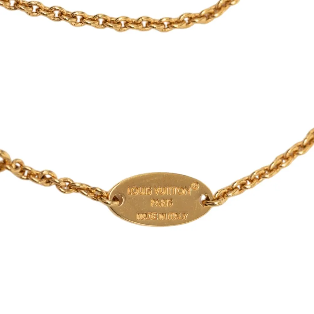 Louis Vuitton Gold Plated GO 14 Necklace Gold Metal Very good - Box View