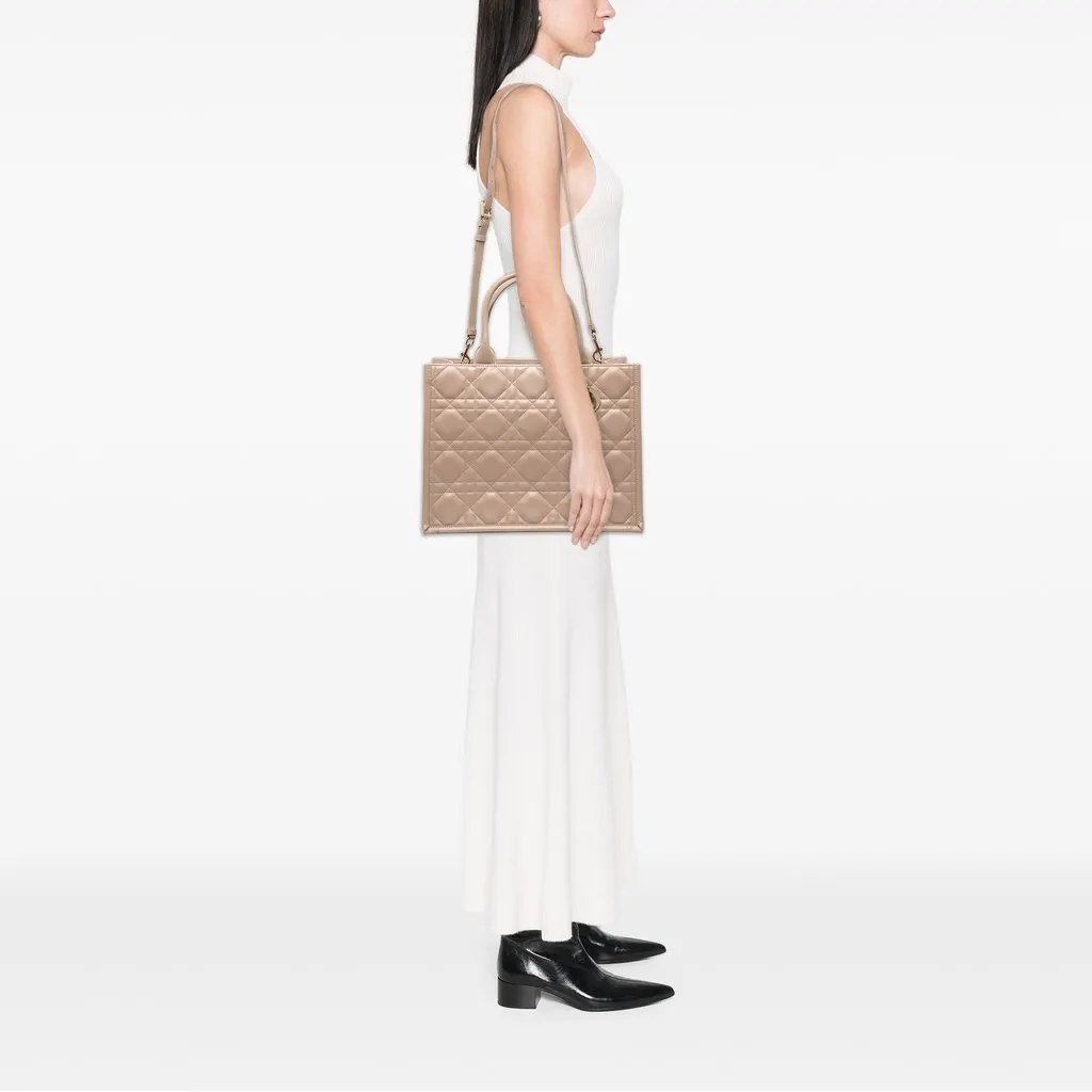 Dior Medium Calfskin Macrocannage Book Tote Beige Leather Good - Box View