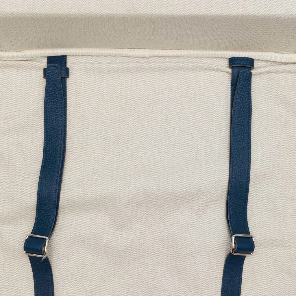 Hermès Clemence Victoria 50 Blue Leather Good - Model View