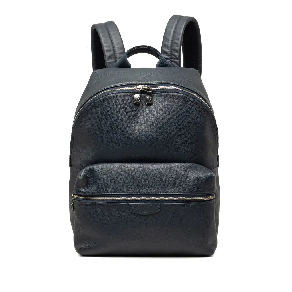 Louis Vuitton Taiga Discovery Backpack PM Blue Leather Very good - Front View