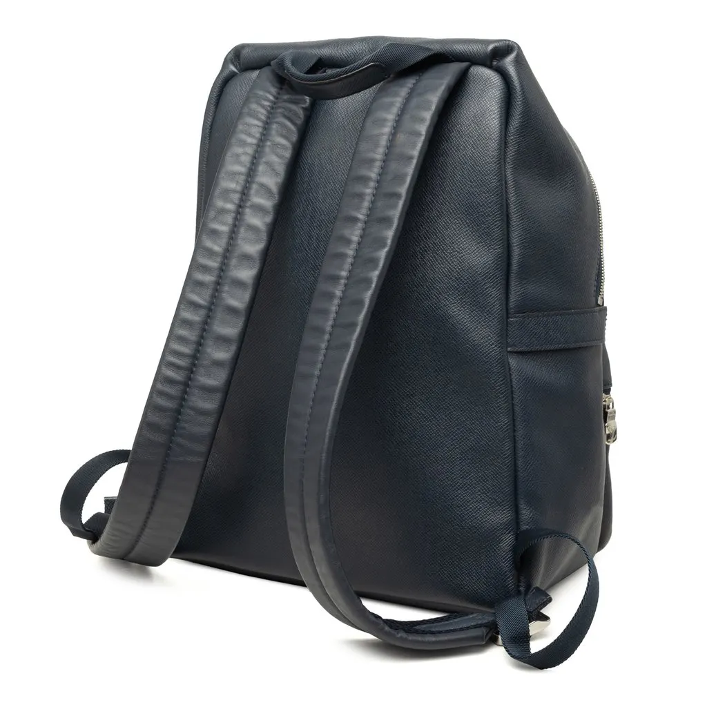 Louis Vuitton Taiga Discovery Backpack PM Blue Leather Very good - Back View