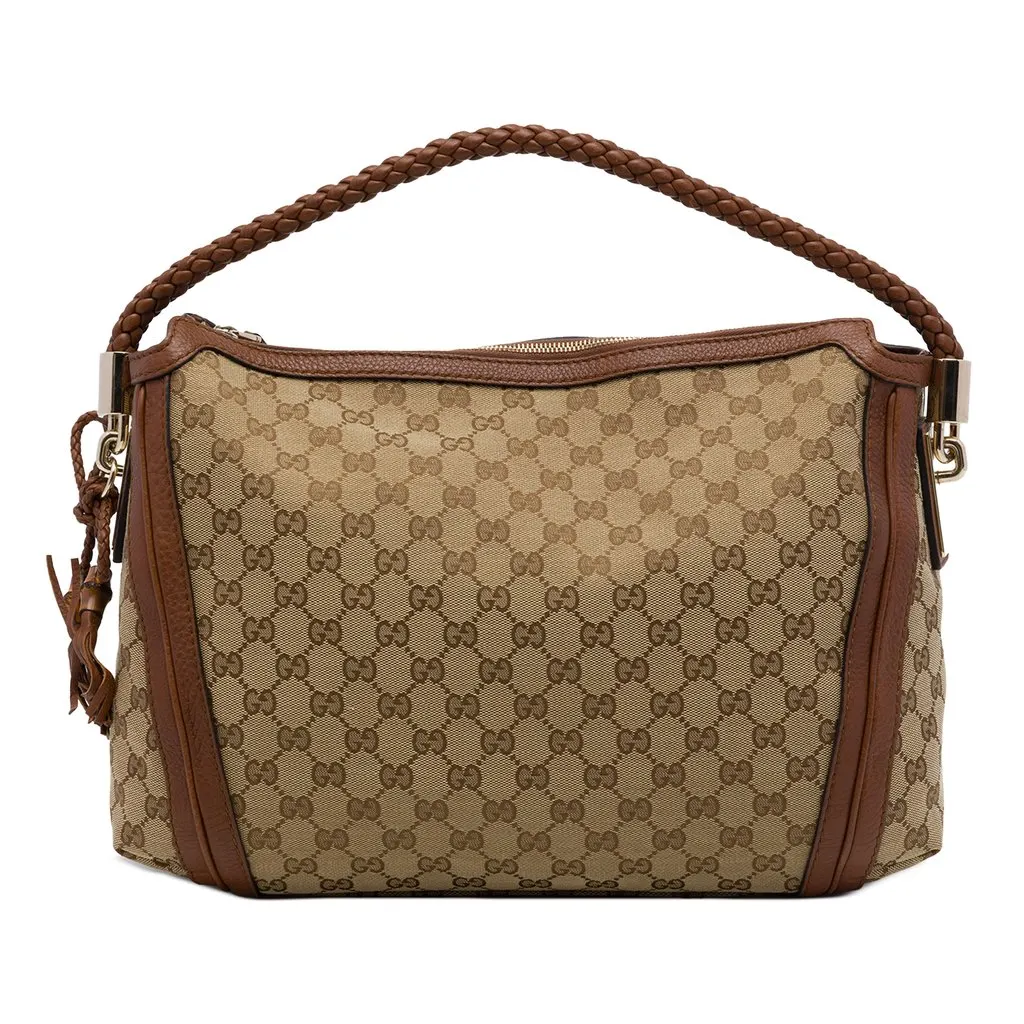 Gucci Medium GG Canvas Bella Shoulder Bag Beige Canvas Very good - Front View