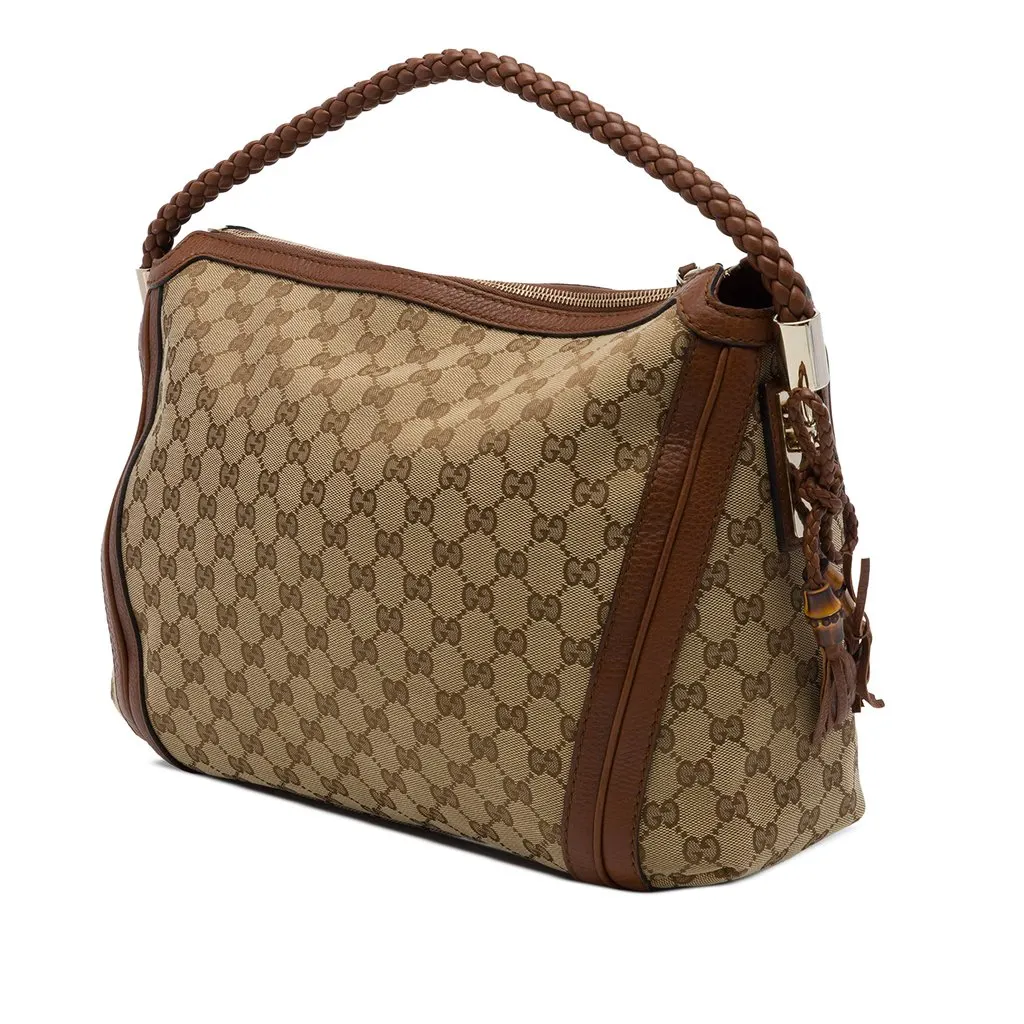 Gucci Medium GG Canvas Bella Shoulder Bag Beige Canvas Very good - Back View