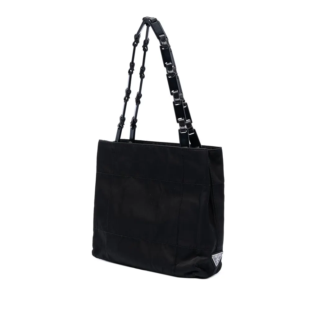 Prada Tessuto Impunto Chain Tote Black Very good - Back View