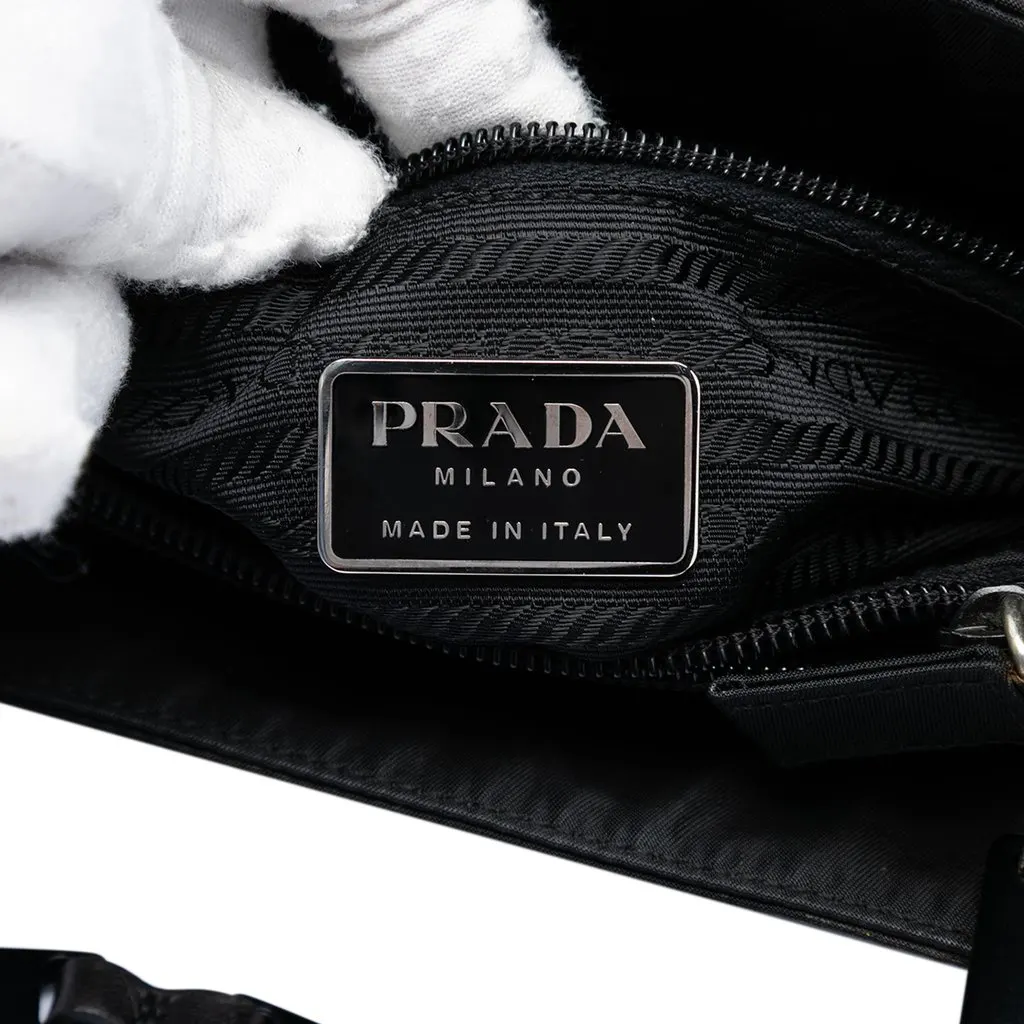 Prada Tessuto Impunto Chain Tote Black Very good - Box View