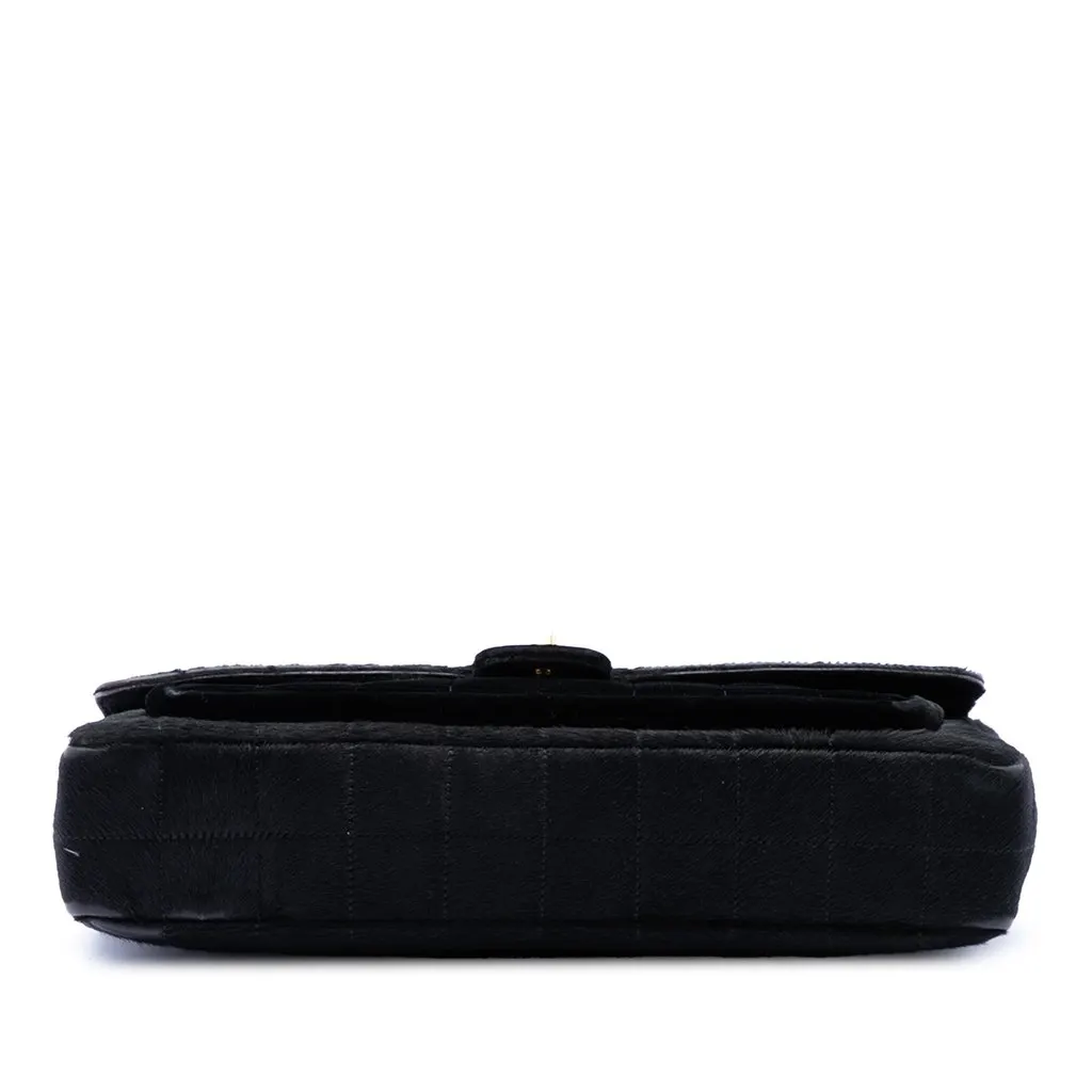 Chanel Chocolate Bar Pony Hair East West Flap Black Very good - Inside View