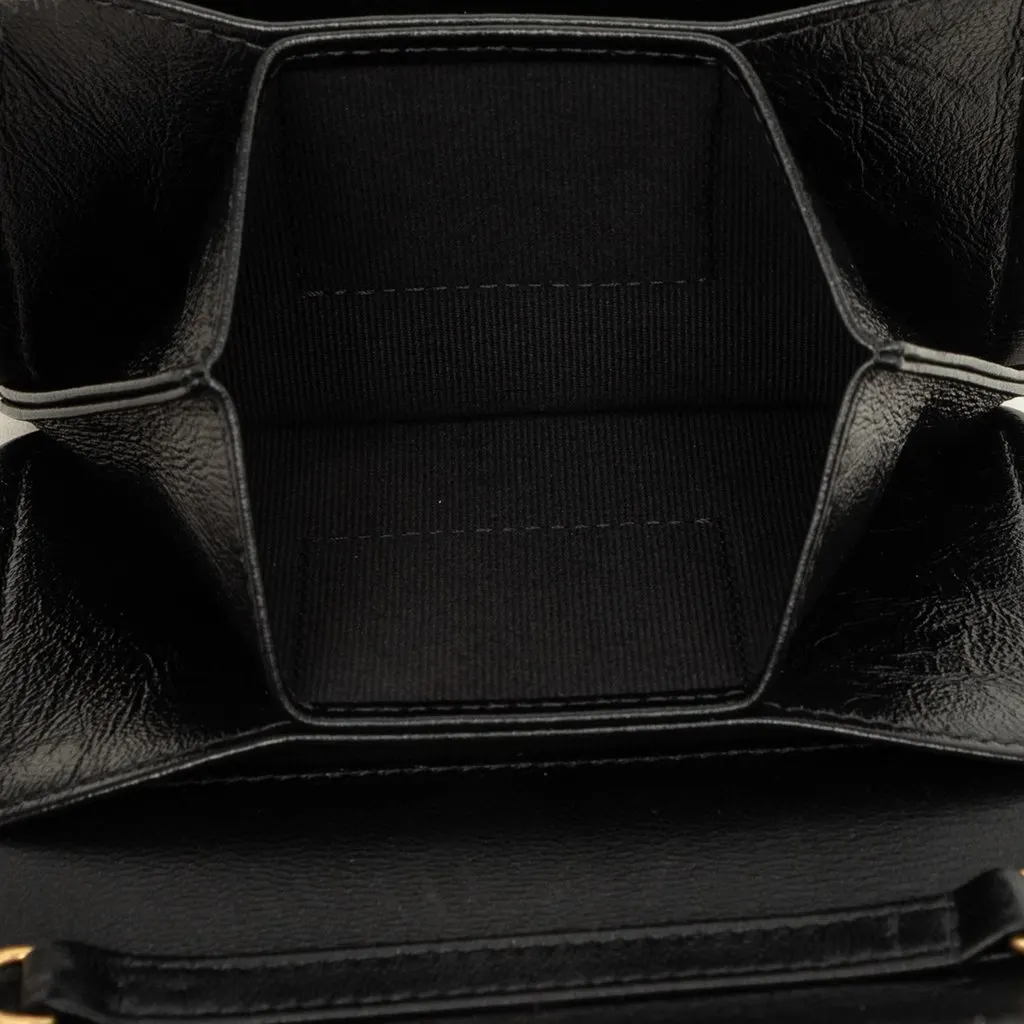 Chanel CC Metallic Calfskin Clutch With Chain Black Leather Very good - Model View