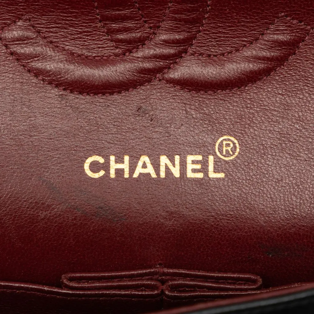Chanel Medium Classic Lambskin Double Flap Black Leather Good - Box View