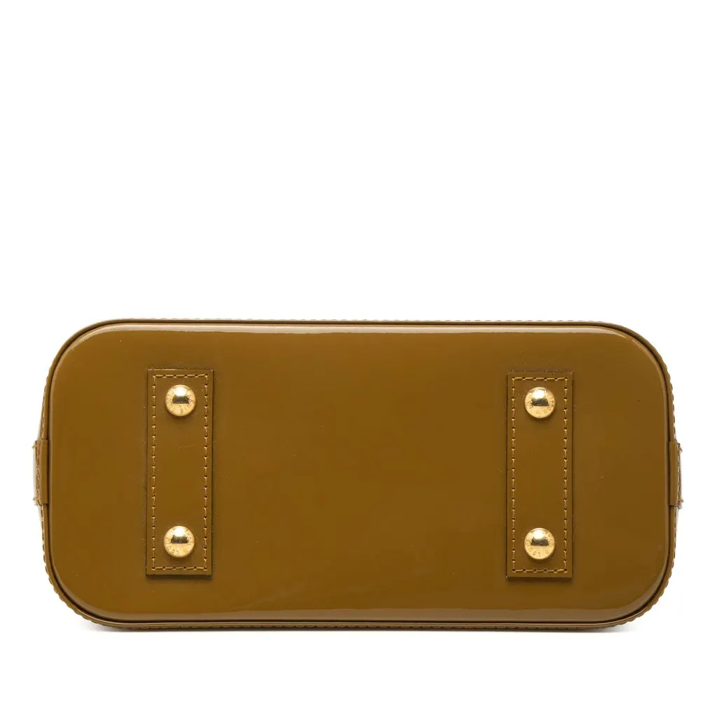 Louis Vuitton Monogram Vernis Alma BB Green Leather Very good - Inside View