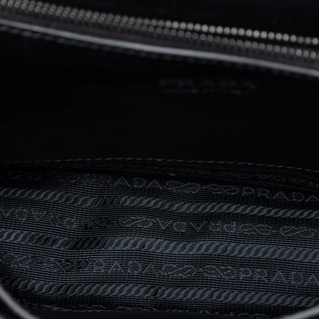Prada Saffiano Trimmed Studded City Calf Elektra Crossbody Black Leather Very good - Model View