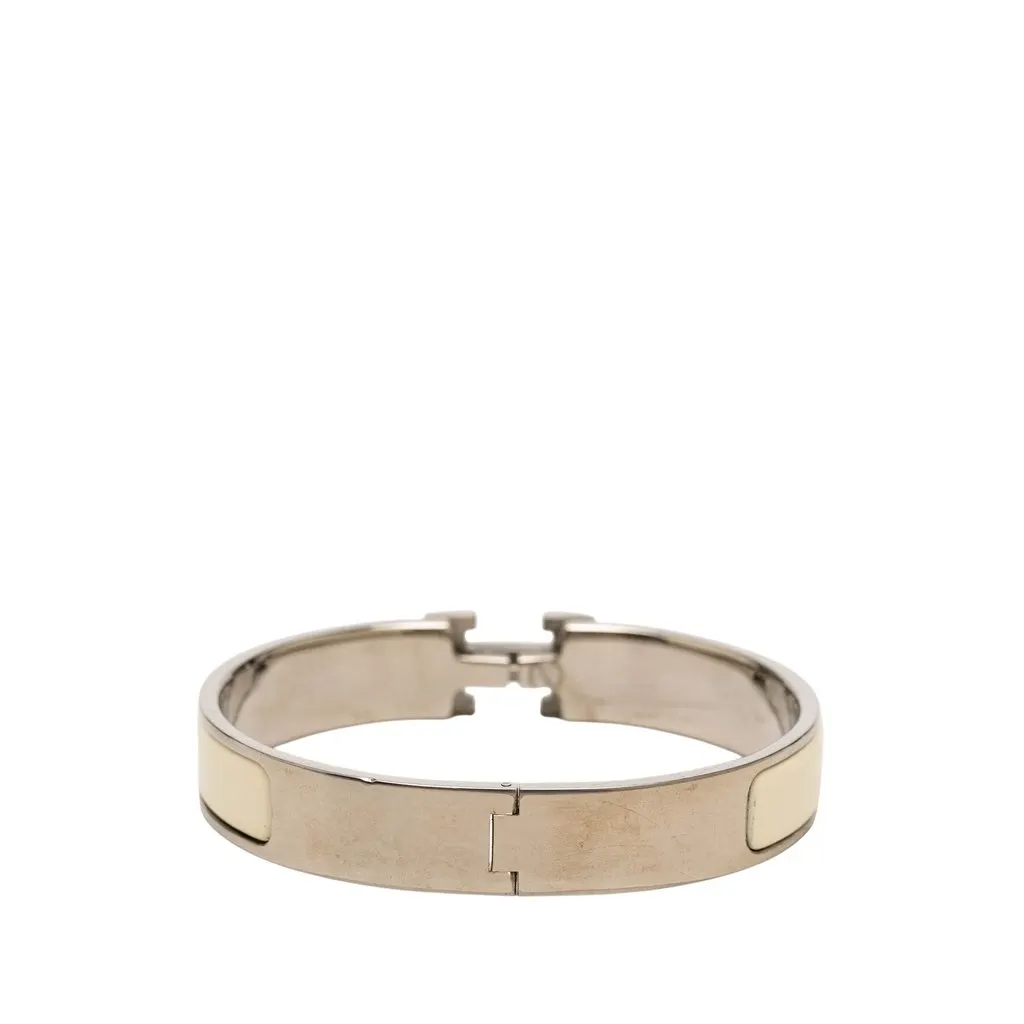 Hermès Narrow Enamel Clic H Bracelet PM White Enamel Very good - Inside View