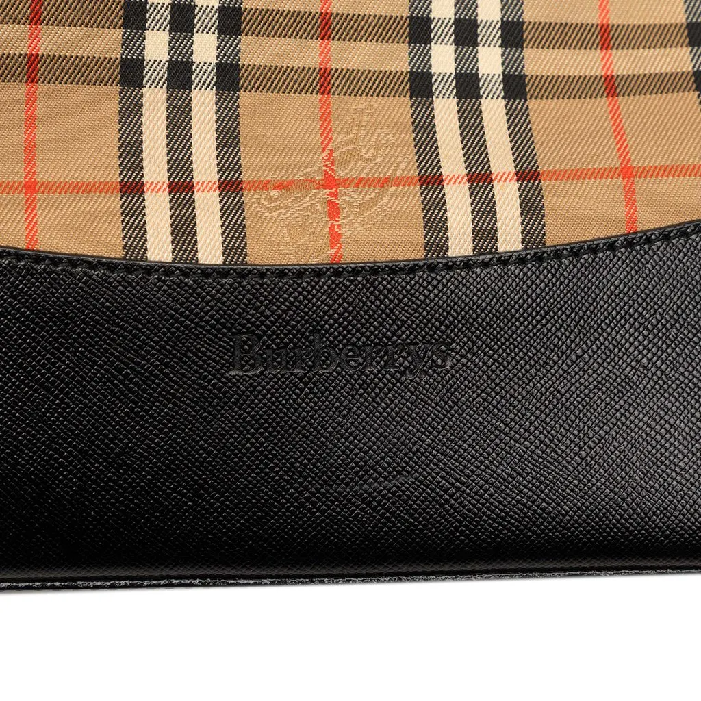 Burberry Haymarket Check Canvas Tote Beige Very good - Box View