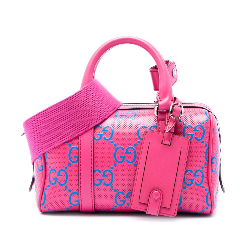 GUCCI ボディバッグ ピンク Gucci Mini Jumbo GG Perforated Leather Duffle Bag Pink Small