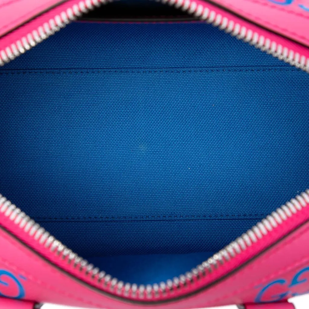Gucci Mini Jumbo GG Perforated Leather Duffle Bag Pink Leather Very good - Model View