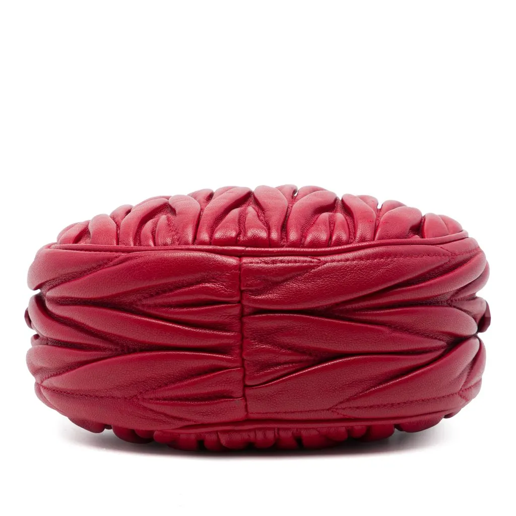 Miu Miu Matelasse Nappa Round Crossbody Red Leather Very good - Inside View