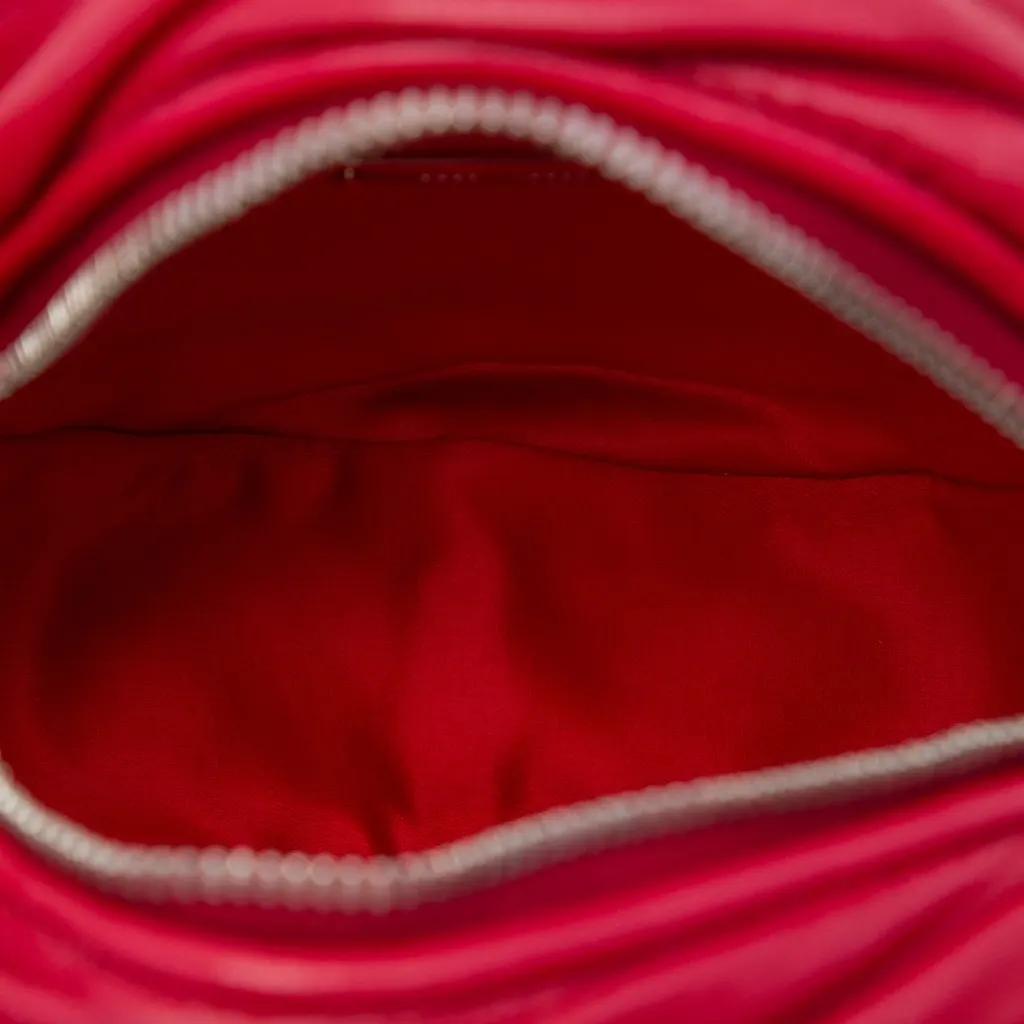 Miu Miu Matelasse Nappa Round Crossbody Red Leather Very good - Model View