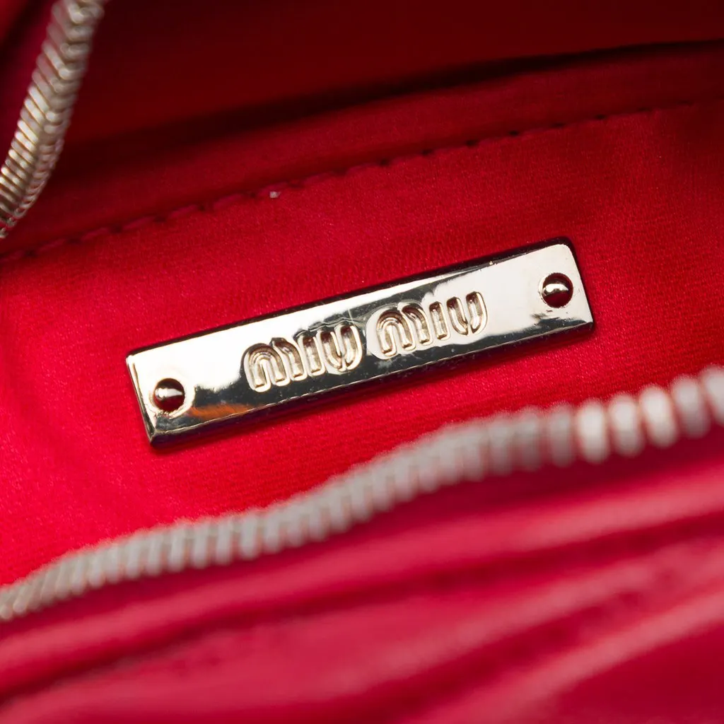 Miu Miu Matelasse Nappa Round Crossbody Red Leather Very good - Box View