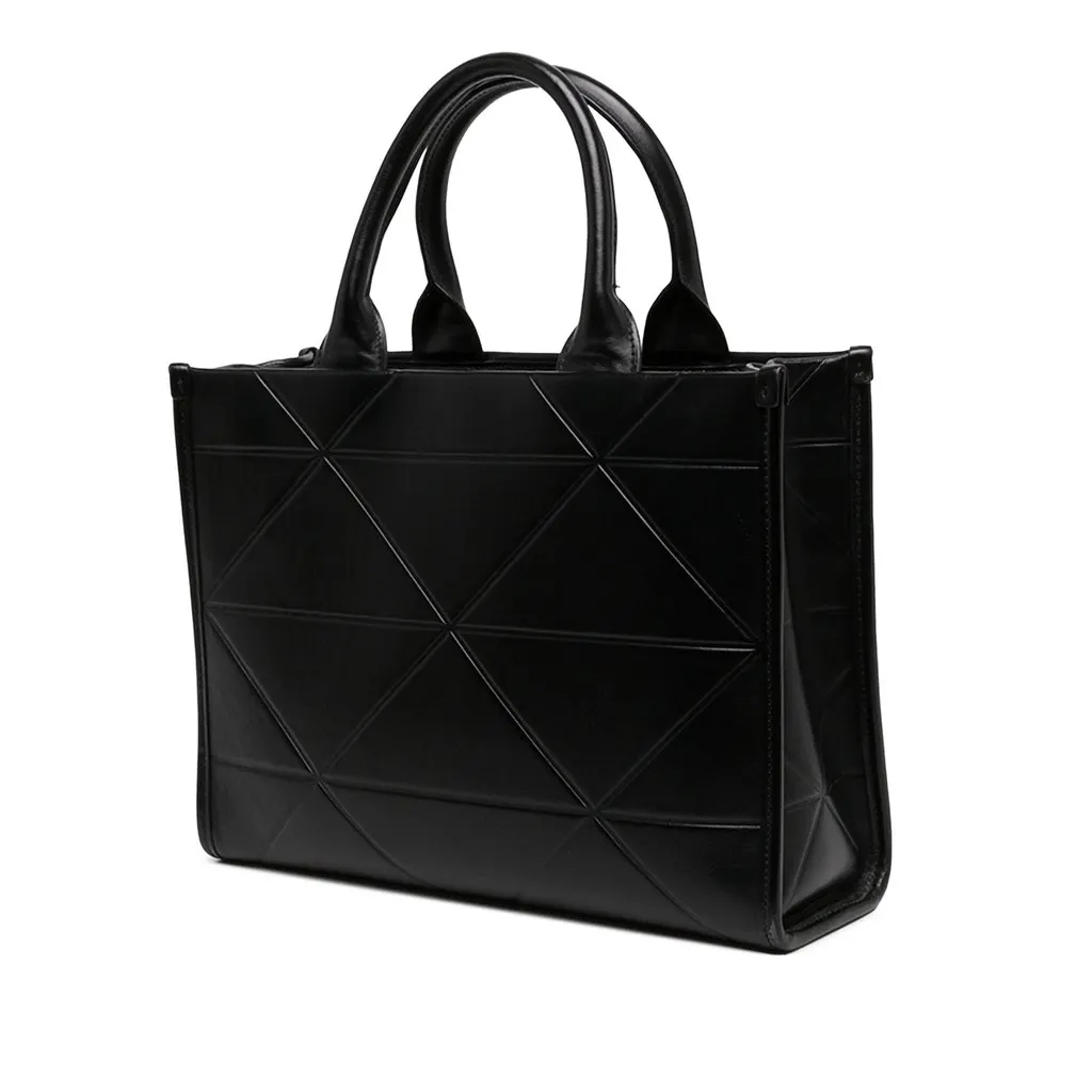 Prada Small Soft Calf Symbole Satchel Black Leather Very good - Back View