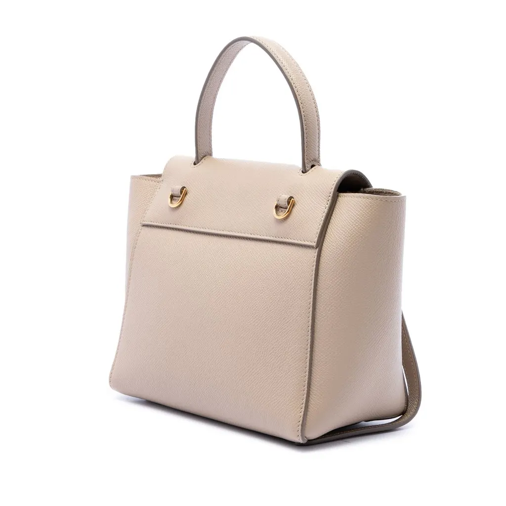 Celine Nano Grained Calfskin Belt Bag Beige Leather Good - Back View