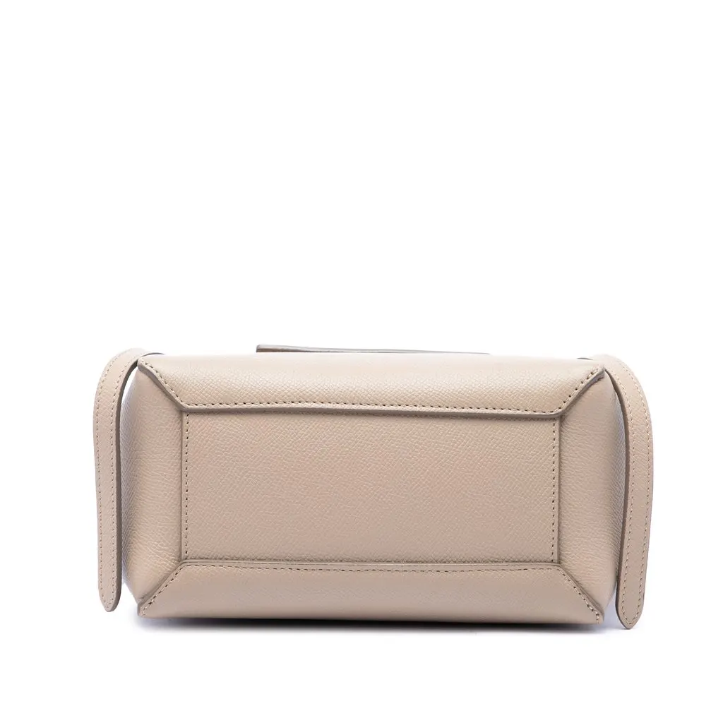 Celine Nano Grained Calfskin Belt Bag Beige Leather Good - Inside View