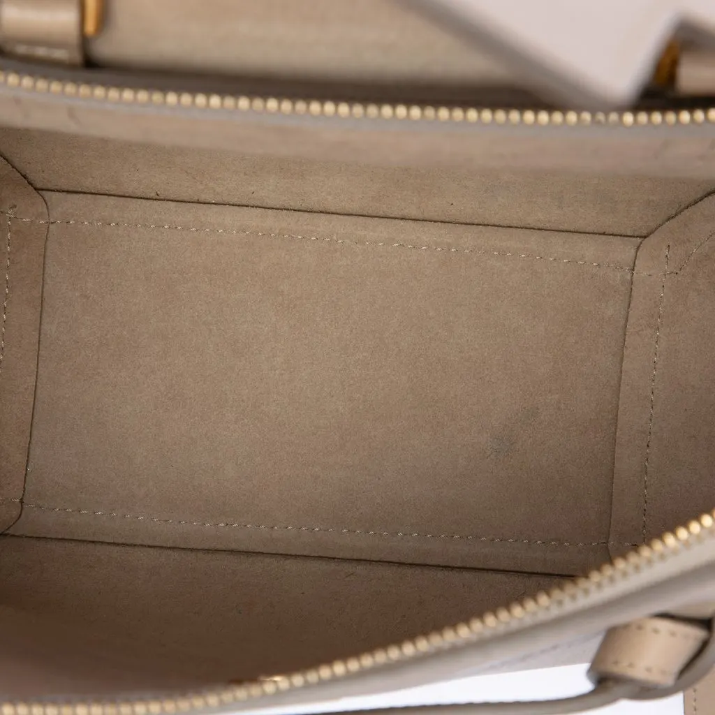 Celine Nano Grained Calfskin Belt Bag Beige Leather Good - Model View