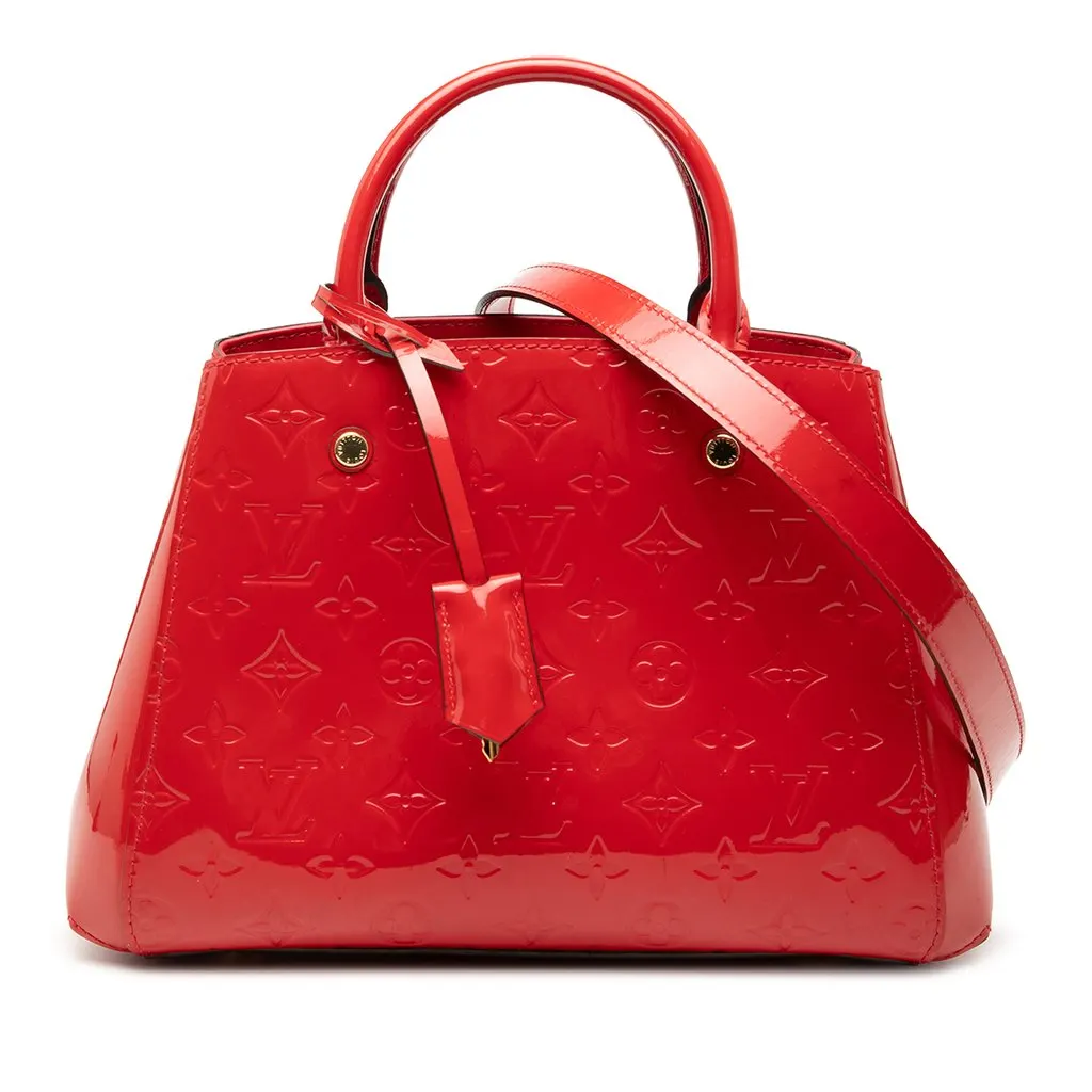 Louis Vuitton Monogram Vernis Montaigne BB Red Leather Very good - Front View