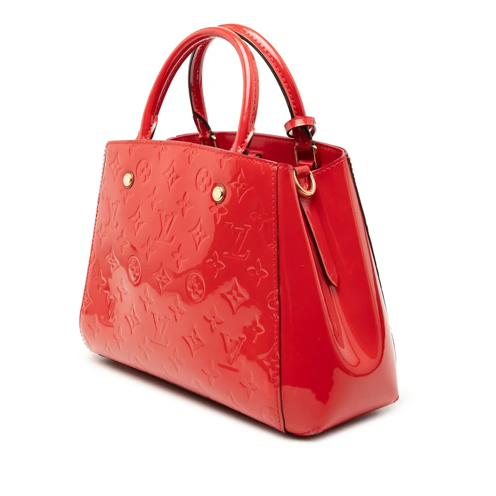Louis Vuitton Monogram Vernis Montaigne BB Red Leather Very good - Back View