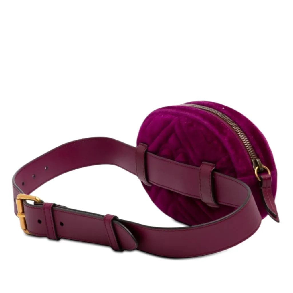 Gucci GG Marmont Matelasse Velvet Belt Bag Purple Very good - Back View