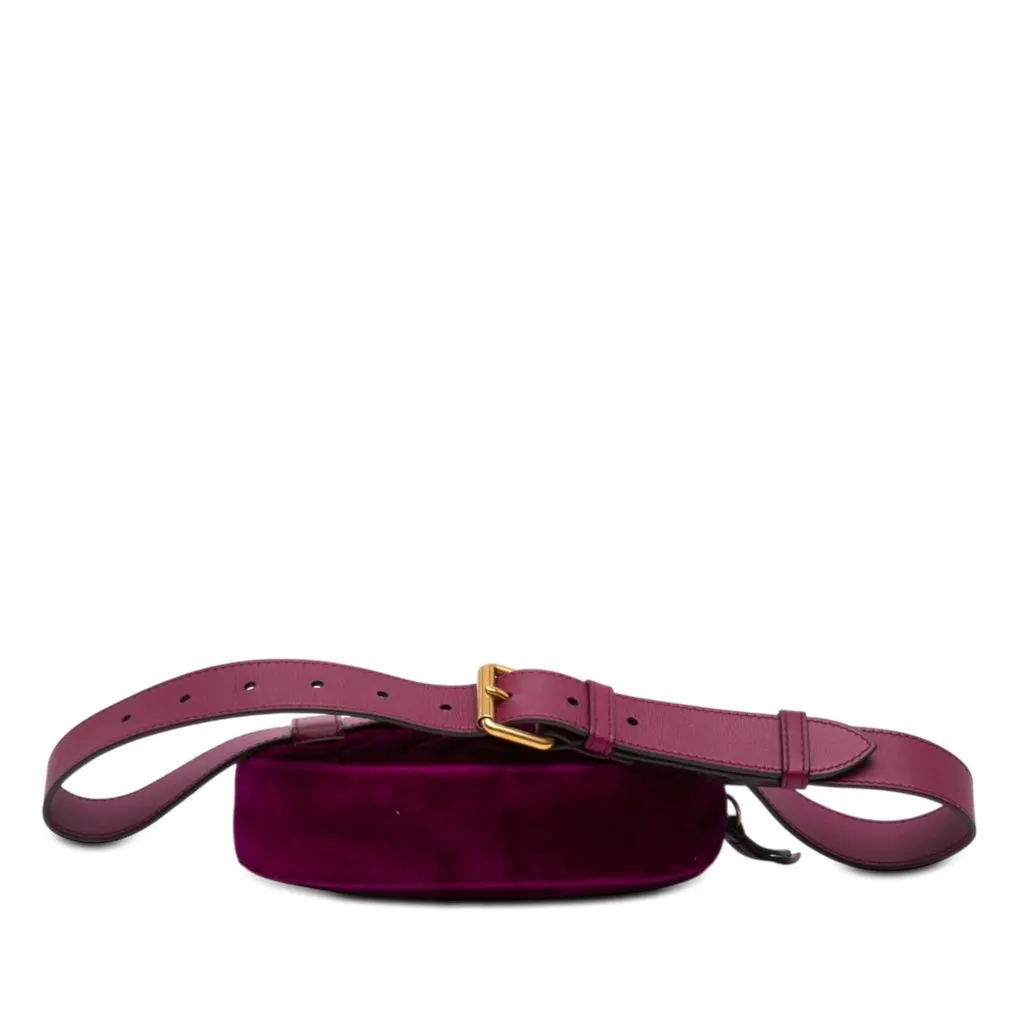 Gucci GG Marmont Matelasse Velvet Belt Bag Purple Very good - Inside View