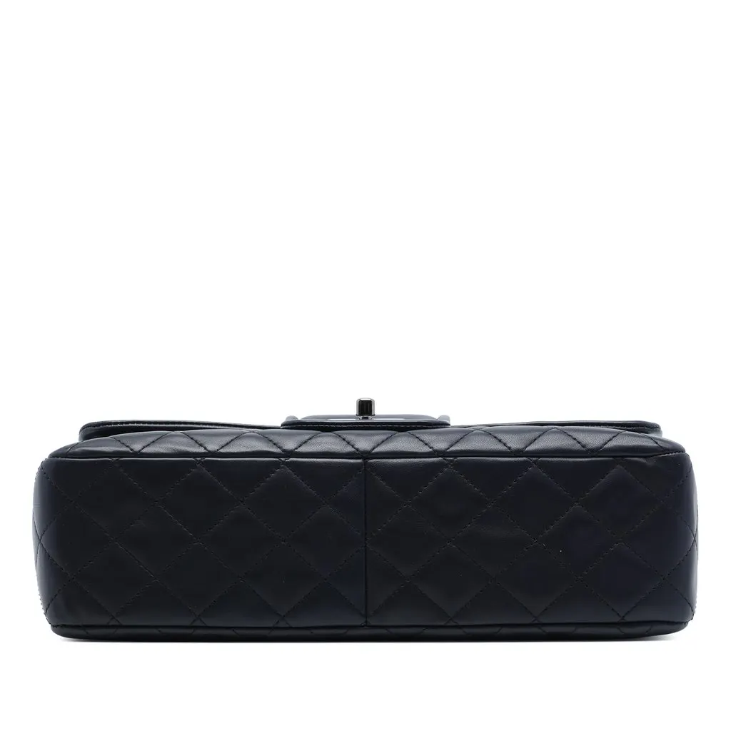 Chanel Large Quilted Lambskin Elementary Chic Flap Blue Leather Very good - Inside View