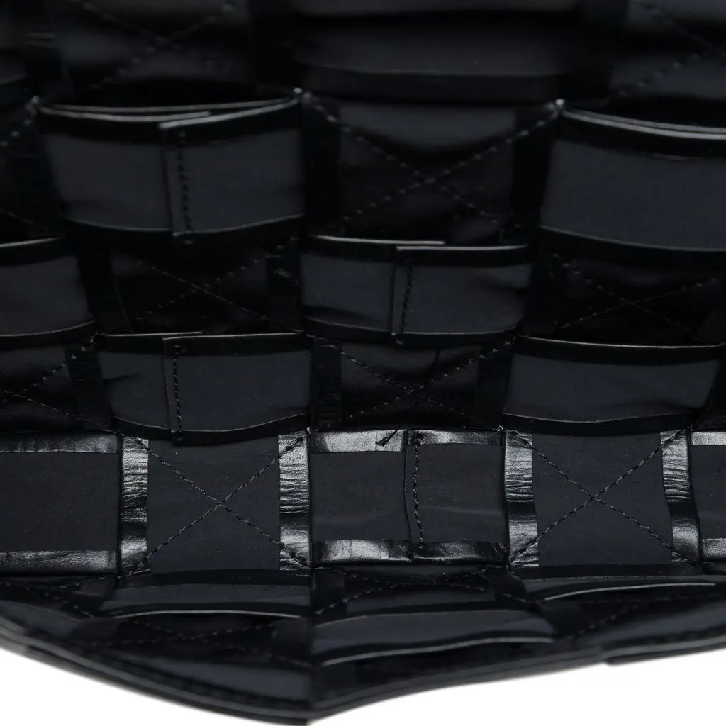Bottega Veneta Stretch Paper Calfskin Intrecciato Cassette Crossbody Black Leather Very good - Model View