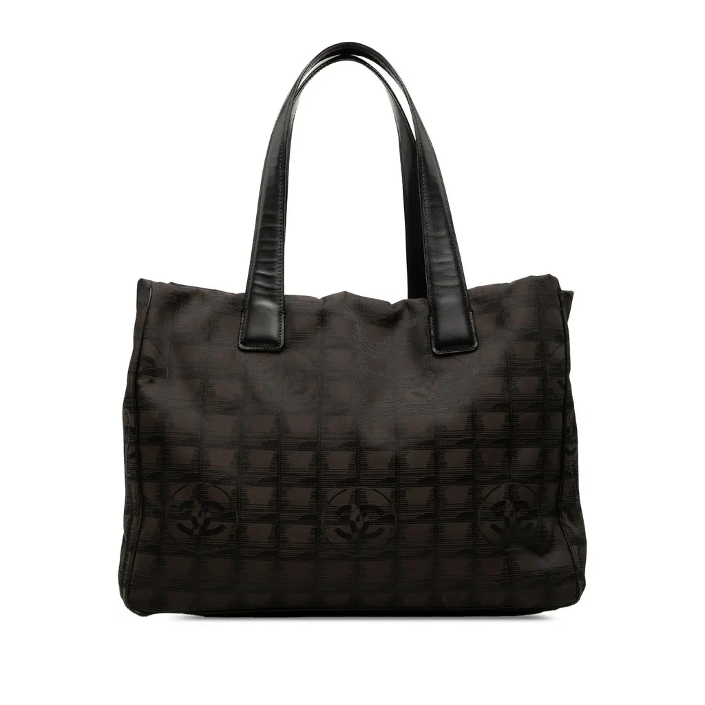 Chanel New Travel Line Nylon Tote Brown Very good - Front View