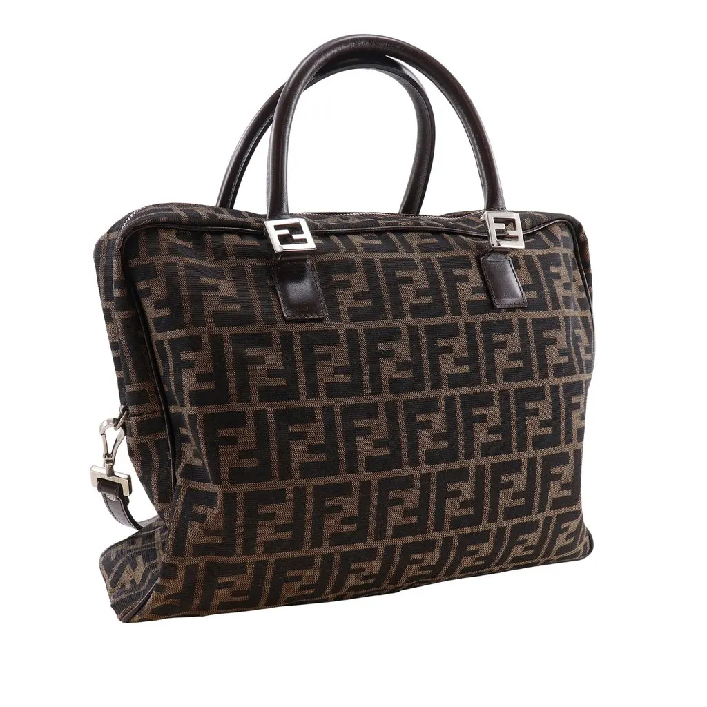 Fendi Zucca Canvas Business Bag Brown Very good - Back View