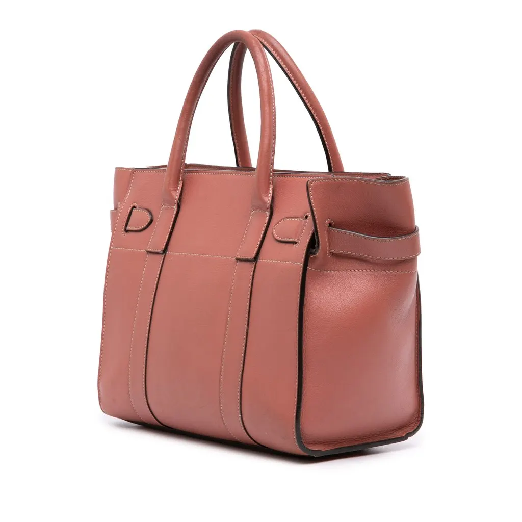 Mulberry Small Smooth Calfskin Zipped Bayswater Satchel Red Leather Good - Back View