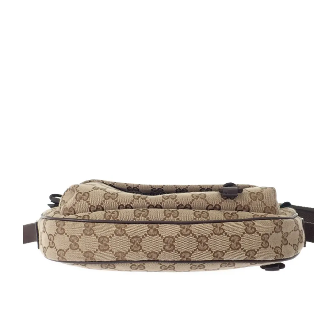 Gucci Small GG Canvas Web Crossbody Beige Very good - Model View