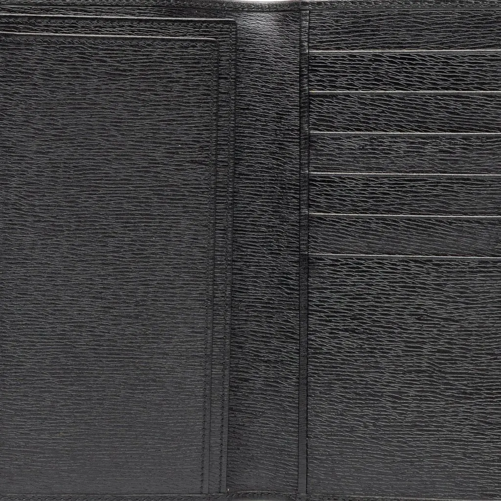 Gucci Calfskin Bifold Long Wallet Black Leather Very good - Model View