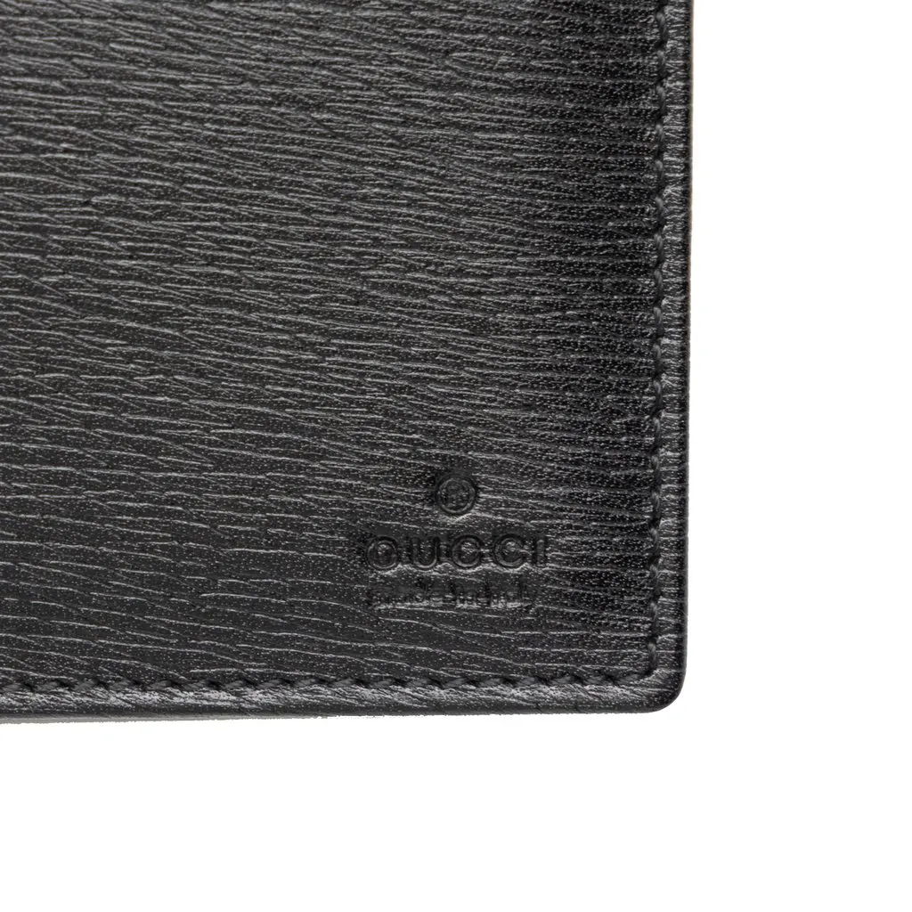 Gucci Calfskin Bifold Long Wallet Black Leather Very good - Box View