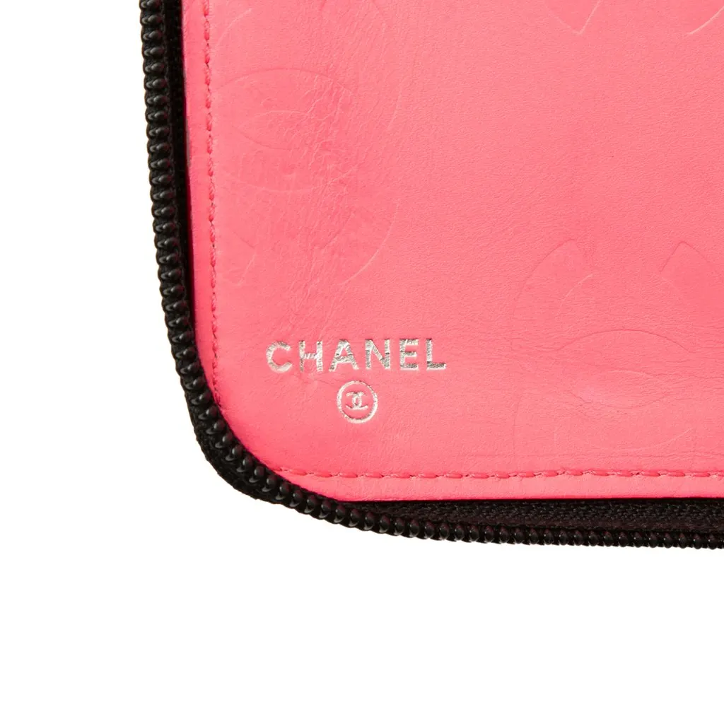 Chanel Quilted Lambskin Cambon Ligne Zippy Organizer Wallet Black Leather Very good - Box View