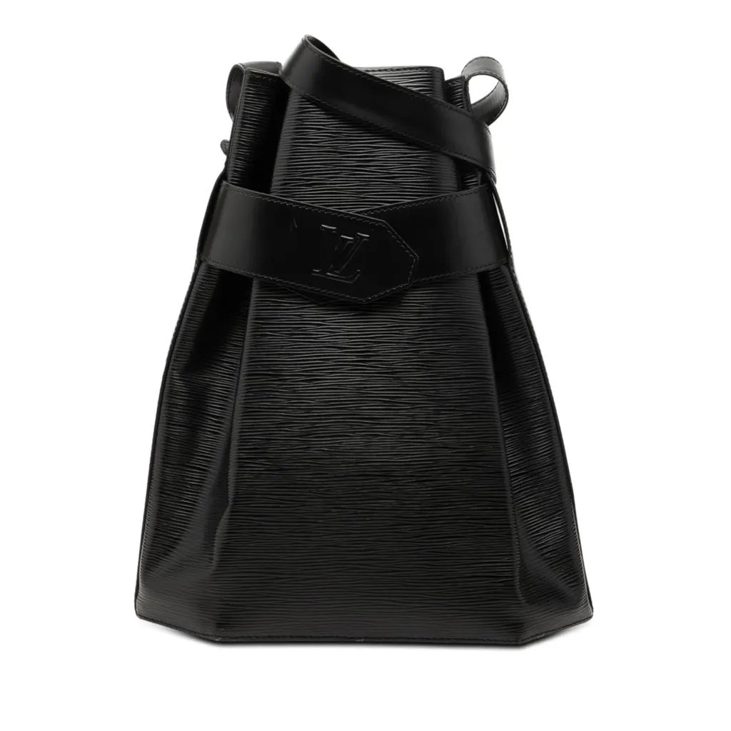 Louis Vuitton Epi Sac D Epaule GM Black Leather Good - Front View