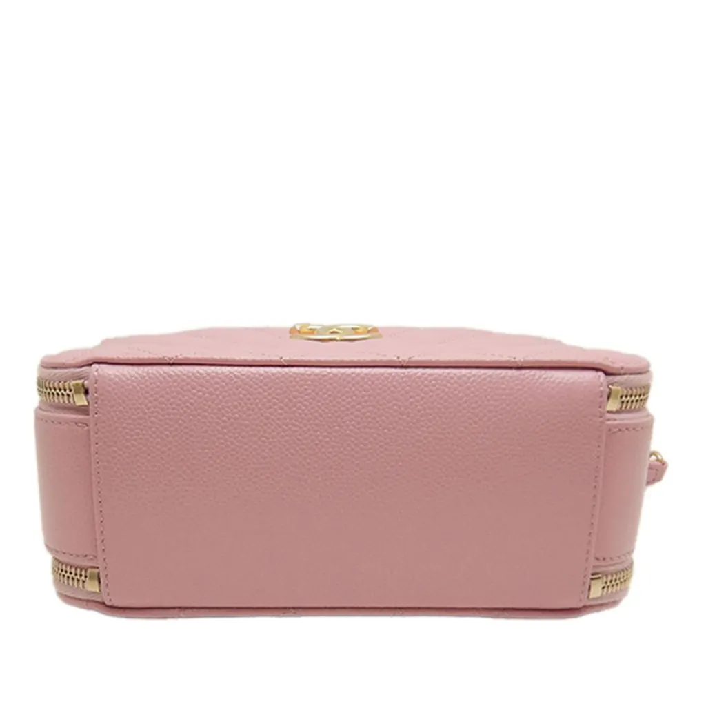 Chanel Small Quilted Caviar Pick Me Up Vanity Case Pink Leather Very good - Inside View