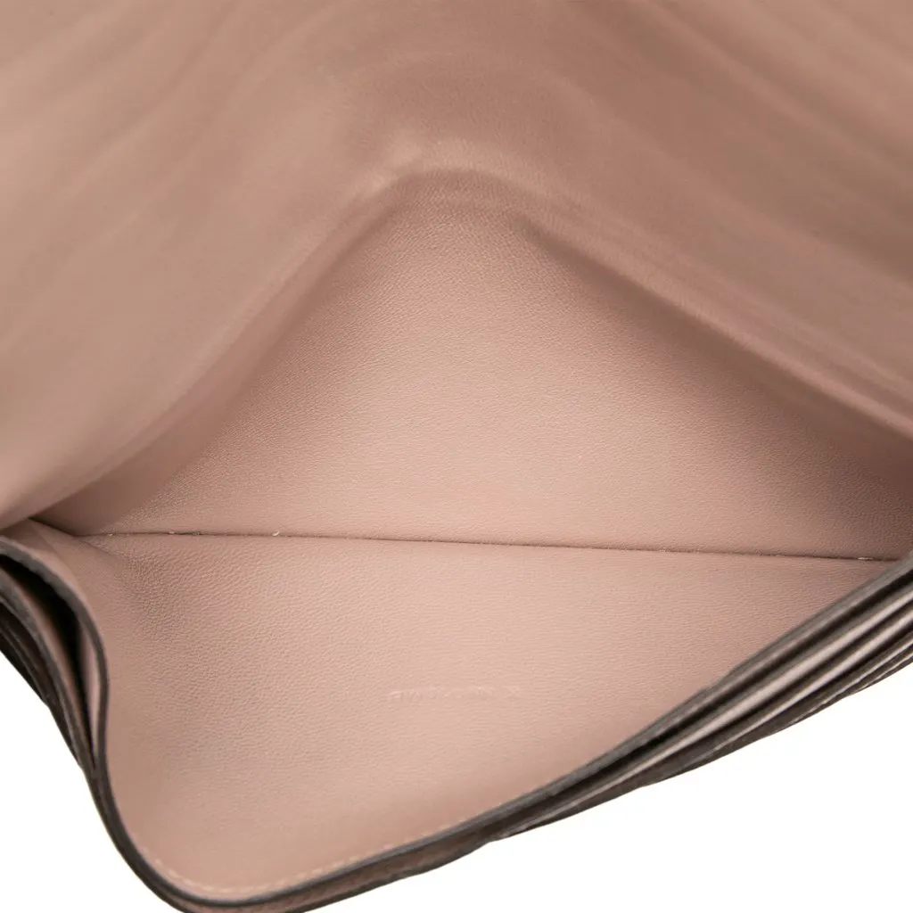 Hermès Clemence Dogon Long Wallet Pink Leather Very good - Model View