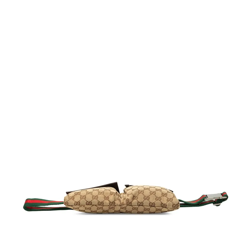 Gucci GG Canvas Web Double Pocket Belt Bag Beige Very good - Inside View