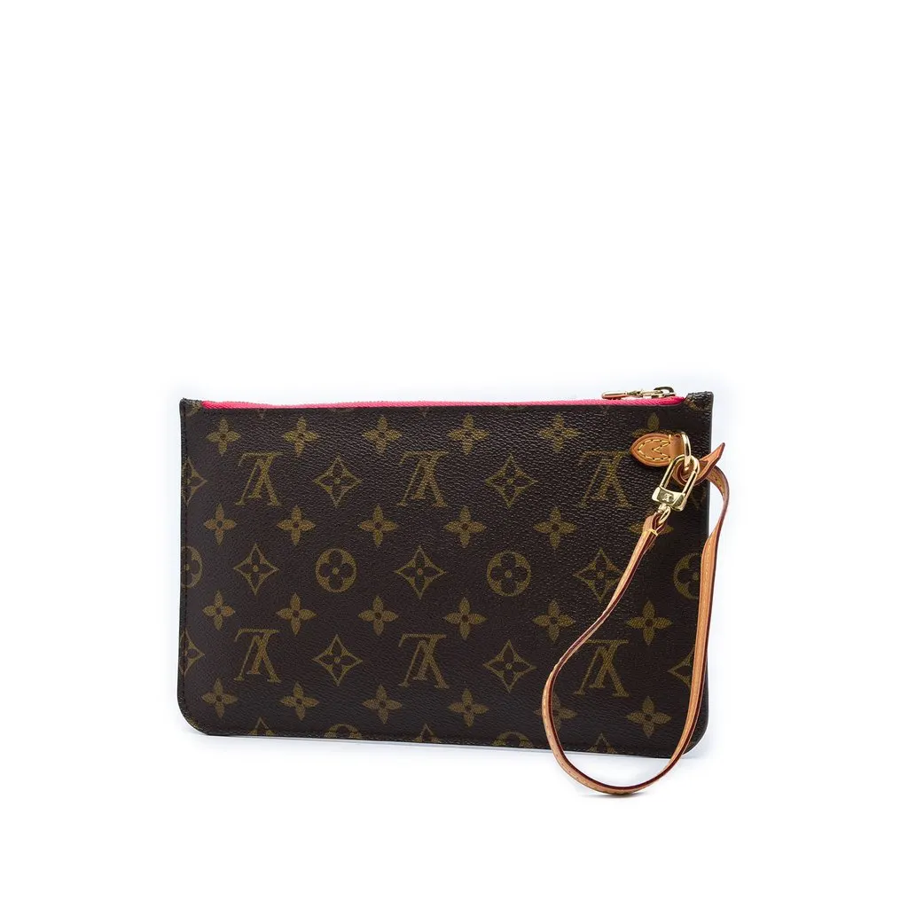 Louis Vuitton Monogram Neverfull Pouch MM Brown Canvas Very good - Back View