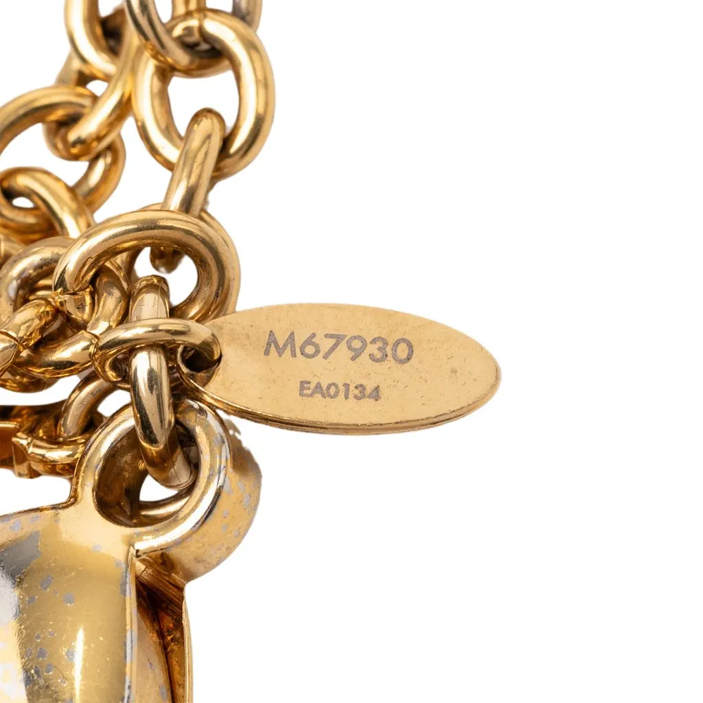 Louis Vuitton Gold Plated Monogram Ivy Flower Bag Charm Gold Metal Very good - Box View