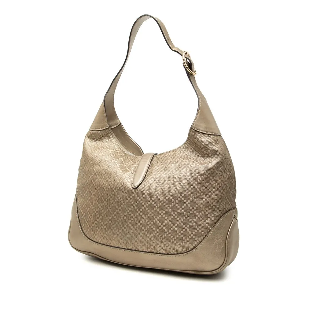 Gucci Diamante Calfskin Jackie O Bouvier Crossbody Gold Leather Very good - Back View