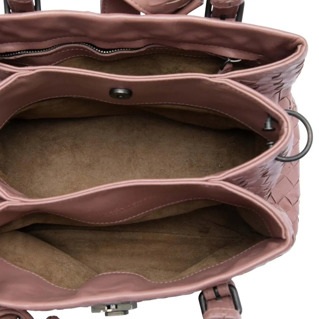 Bottega Veneta Mini Nappa Intrecciato Roma Satchel Pink Leather Very good - Model View